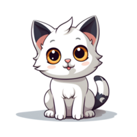 Cartoon Style Cute Kitty Cat No Background Appliable to any context Perfect for Print on Demand Merchandise AI Generative png