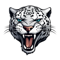 Artistic Style Snow Leopard Cartoon Snow Leopard No Background Perfect for Print on Demand AI Generative png