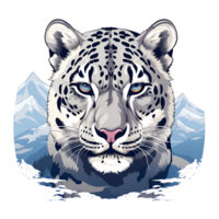 artistico stile neve leopardo cartone animato neve leopardo no sfondo Perfetto per Stampa su richiesta ai generativo png