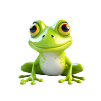 Cartoon Artistic Style Frog No Background Perfect for Print on Demand Merchandise AI Generative png