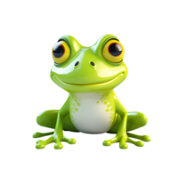 Cartoon Artistic Style Frog No Background Perfect for Print on Demand Merchandise AI Generative png