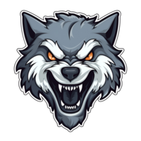 Cartoon Style Wolf No Background Applicable to any context Perfect for Print on Demand Merchandise AI Generative png