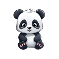 dessin animé style Panda artistique mignonne Panda ours non Contexte parfait pour impression sur demande marchandise ai génératif png