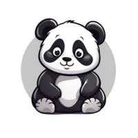 cartone animato stile panda artistico carino panda orso no sfondo Perfetto per Stampa su richiesta merce ai generativo png