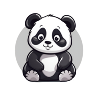 Cartoon Style Panda Artistic Cute Panda Bear No Background Perfect for Print on Demand Merchandise AI Generative png