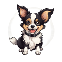 Cartoon Style Cute Chiwawa Dog Puppy No Background Green Screen Perfect for Print on Demand Merchandise AI Generative png