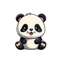 Cartoon Style Panda Artistic Cute Panda Bear No Background Perfect for Print on Demand Merchandise AI Generative png