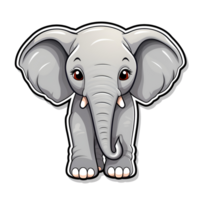 Cartoon Style Elephant Cute Baby Elephant No Background Perfect for Print On Demand Merchandise AI Generativev png