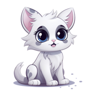 Cartoon Style Cute Kitty Cat No Background Appliable to any context Perfect for Print on Demand Merchandise AI Generative png