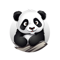 Cartoon Style Panda Artistic Cute Panda Bear No Background Perfect for Print on Demand Merchandise AI Generative png