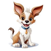 Cartoon Style Cute Chiwawa Dog Puppy No Background Green Screen Perfect for Print on Demand Merchandise AI Generative png