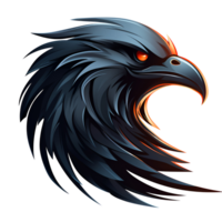 Raven Artistic Cartoon Style No Background Perfect for Print on Demand Merchandise AI Generative png