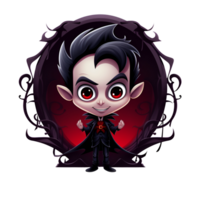 Cartoon Style Halloween Vampires No Background Applicable to any context Perfect for print on demand merchandise AI Generative png