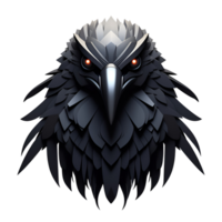 Raven Artistic Cartoon Style No Background Perfect for Print on Demand Merchandise AI Generative png