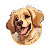 Artistic Style Golden Retriever Painting Drawing Cartoon Golden Retriever No Background Perfect for Print on Demand Merchandise AI Generative png