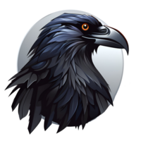 Raven Artistic Cartoon Style No Background Perfect for Print on Demand Merchandise AI Generative png