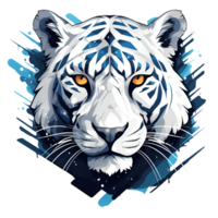 Artistic Style Snow Leopard Cartoon Snow Leopard No Background Perfect for Print on Demand AI Generative png