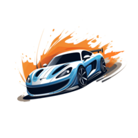 dibujos animados estilo carrera carros pintura dibujo No antecedentes Perfecto para impresión en demanda mercancías ai generativo png