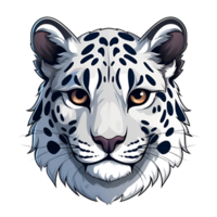 Artistic Style Snow Leopard Cartoon Snow Leopard No Background Perfect for Print on Demand AI Generative png