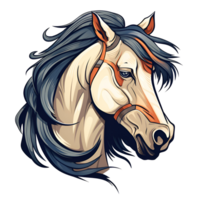 Artistic Style Horse Painting Drawing Cartoon Horse No Background Perfect for Print on Demand Merchandise AI Generativve png