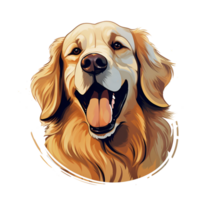 Artistic Style Golden Retriever Painting Drawing Cartoon Golden Retriever No Background Perfect for Print on Demand Merchandise AI Generative png