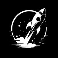espacio - negro y blanco aislado icono - vector ilustración