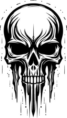 Skull - Black and White Isolated Icon - Vector illustration