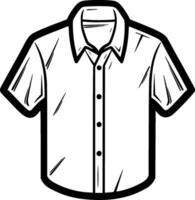 camisa, negro y blanco vector ilustración