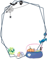 Halloween scary frame on transparent background. png