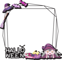 Halloween scary frame on transparent background. png