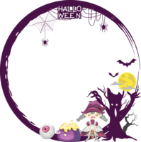 Halloween scary frame on transparent background. png