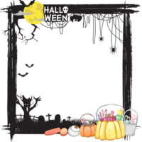 Halloween scary frame on transparent background. png