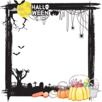 halloween skrämmande ram på transparent bakgrund. png