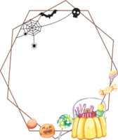 Halloween scary frame on transparent background. png