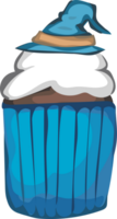 Halloween cupcake on transparent background. png