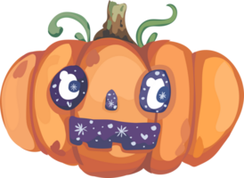 Halloween cute pumpkin on transparent background. png