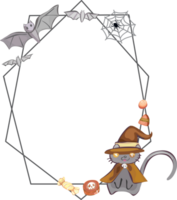 Halloween scary frame on transparent background. png