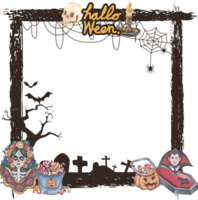 Grunge halloween frame. png