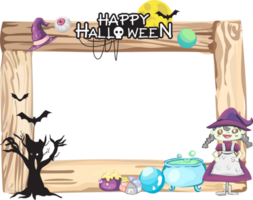 Halloween scary frame on transparent background. png