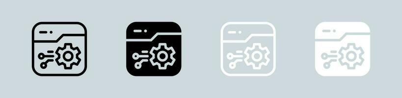 Tool icon set in black and white. Repair signs vector illustration.