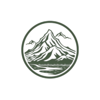 Mountains Logo Template. Can be used in agencies, design studios, architectural studies, investment or insurance company, real estate business, software companies, AI Generated png