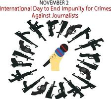 International Day to End Impunity for Crimes Against Journalists 2 November vector