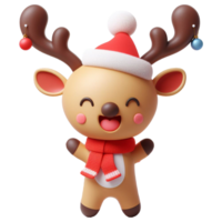 Happy reindeer in Christmas season AI generative png