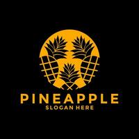 Pineapple organic product design logo vector, Pineapple icon logo template vector
