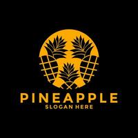 Pineapple organic product design logo vector, Pineapple icon logo template vector