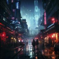 Dive into a futuristic cyberpunk cityscape in this captivating 4K anime  wallpaper 26481313 Stock Photo at Vecteezy