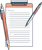 Papier Checkliste und Bleistift Symbol. erfolgreich Formation von Geschäft ai generativ png