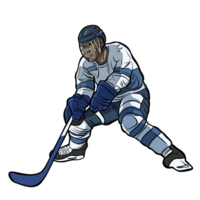 Ice hockey player action clipart png