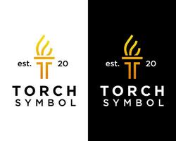 Torch fire simple logo design. vector