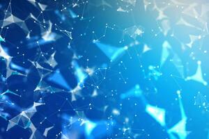 Abstract background Dot and connect line for cyber technology futuristic and network connection concept with dark and grain processed wide screen ratio photo